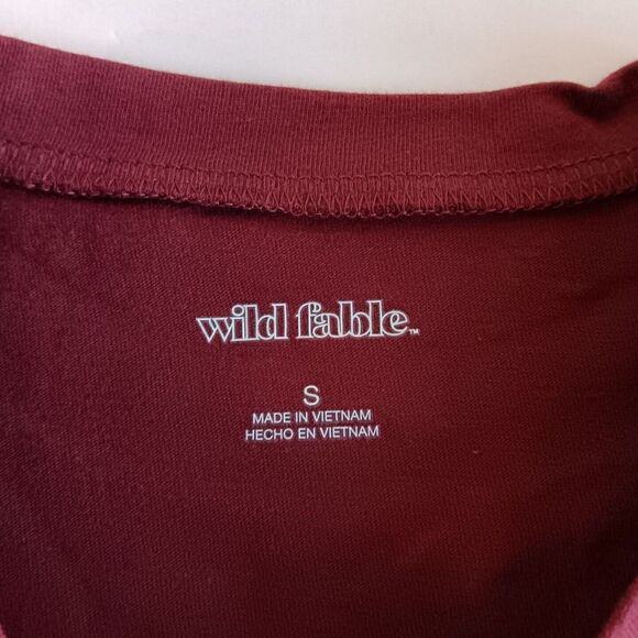Lot of 5 Wild Fable Size S Burgundy Long Sleeve Cropped T-Shirts - Picture 4 of 8